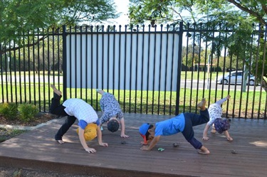 Children doing light exercise