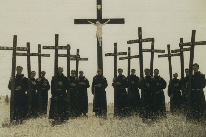 Image of the Stations of the Cross being inacted