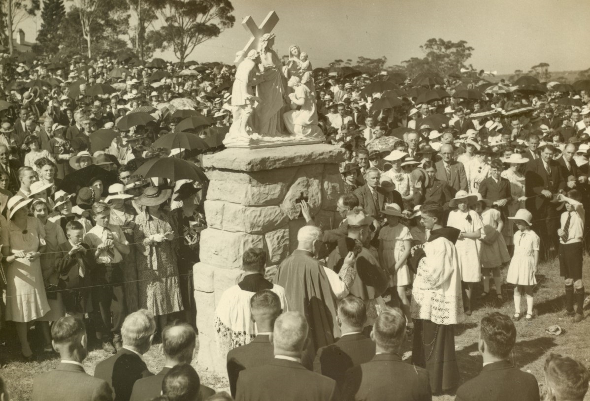 Crowds watching the Stations of the Cross