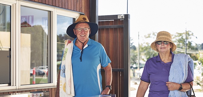 A couple entering the Billabong facility