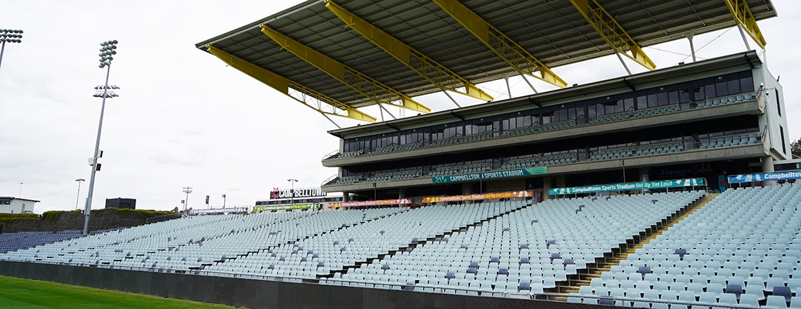 Photo of the Eastern Grandstand at Campbelltown Sports Stadium