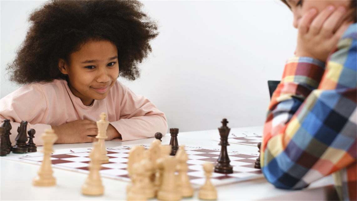 Children playing board games