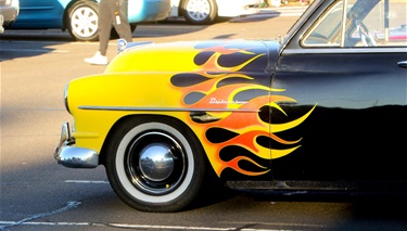 Visit this iconic car with flames